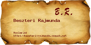 Beszteri Rajmunda névjegykártya